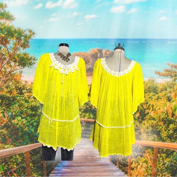 *NEW* COVER UP Beach Yellow One Size - Picture 1 of 16